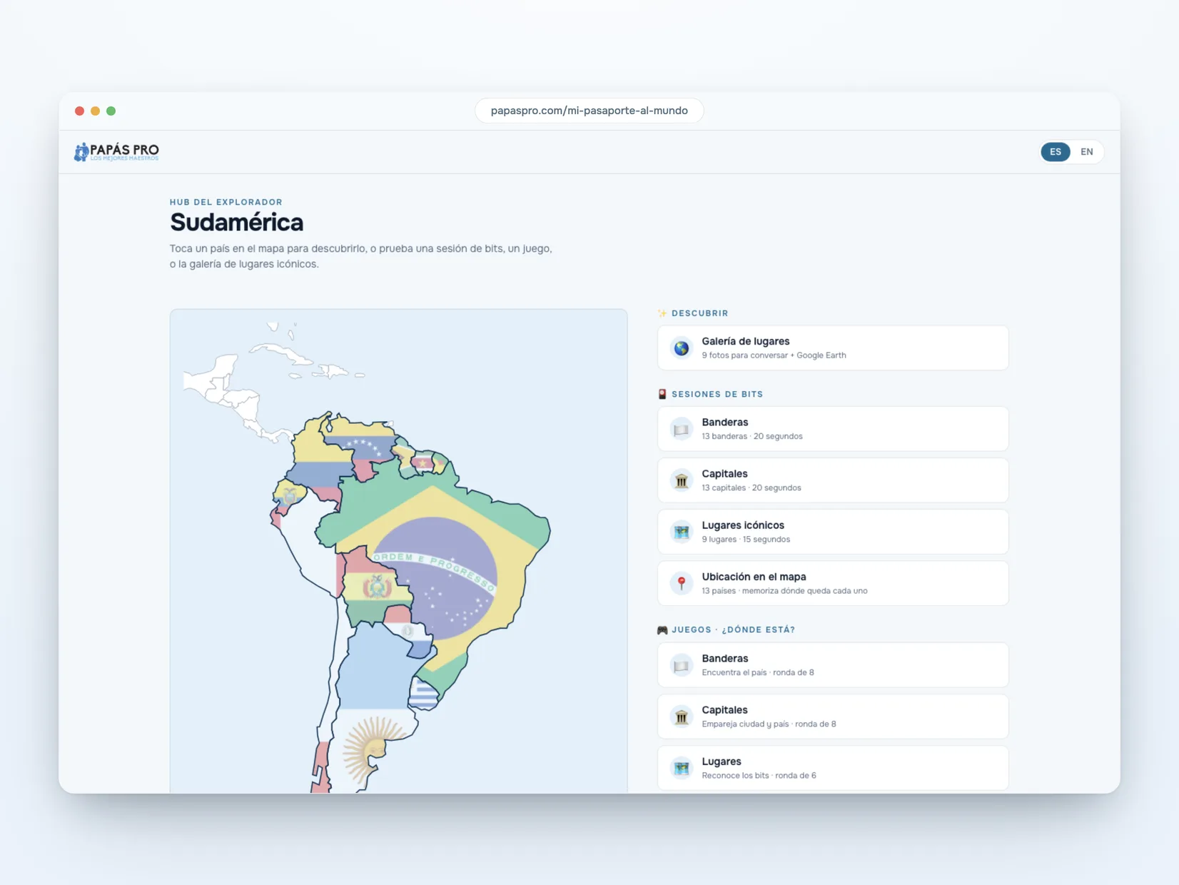 Vista previa de una sesión de Mi Pasaporte al Mundo